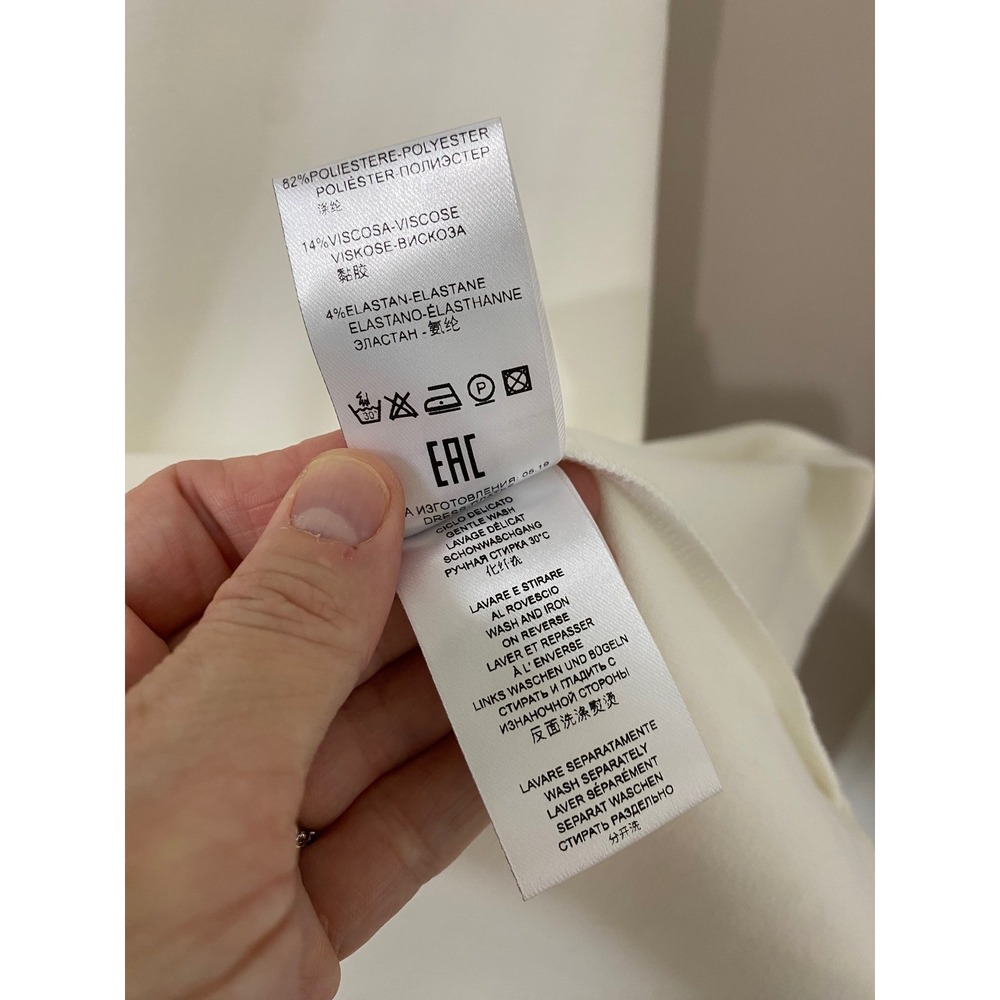Pietro Brunelli Milano White Salisburgo Rose Sleeve Shift Dress NWT Size Medium - Picture 8 of 8